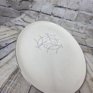 Taylor Smith and Taylor Platinum Trim BLUE TWIG 13.5 x 10" Platter